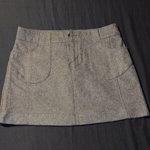 Wool Elegant Gray Mini Skirt for Women